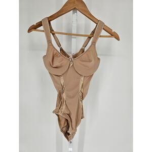 Vintage 1990s Heavenly Shapewear Womens Sz M One Piece Shaper Beige